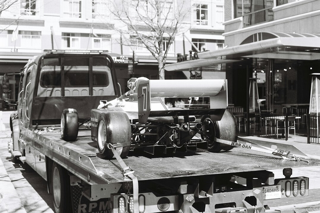 Outside broadcast truck with cables and equipment on location